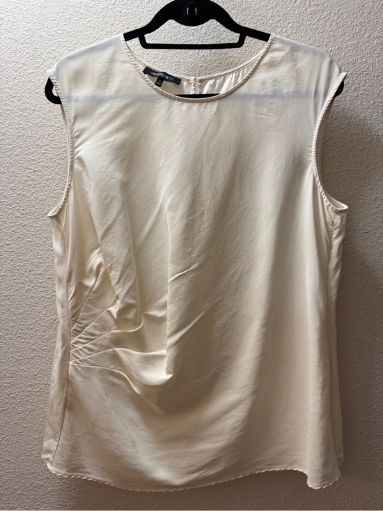 Lafayette 148 New York Tops - Lafayette 148 New York 100% Silk Blouse Top Size 14 Ivory Side Drape Rushed